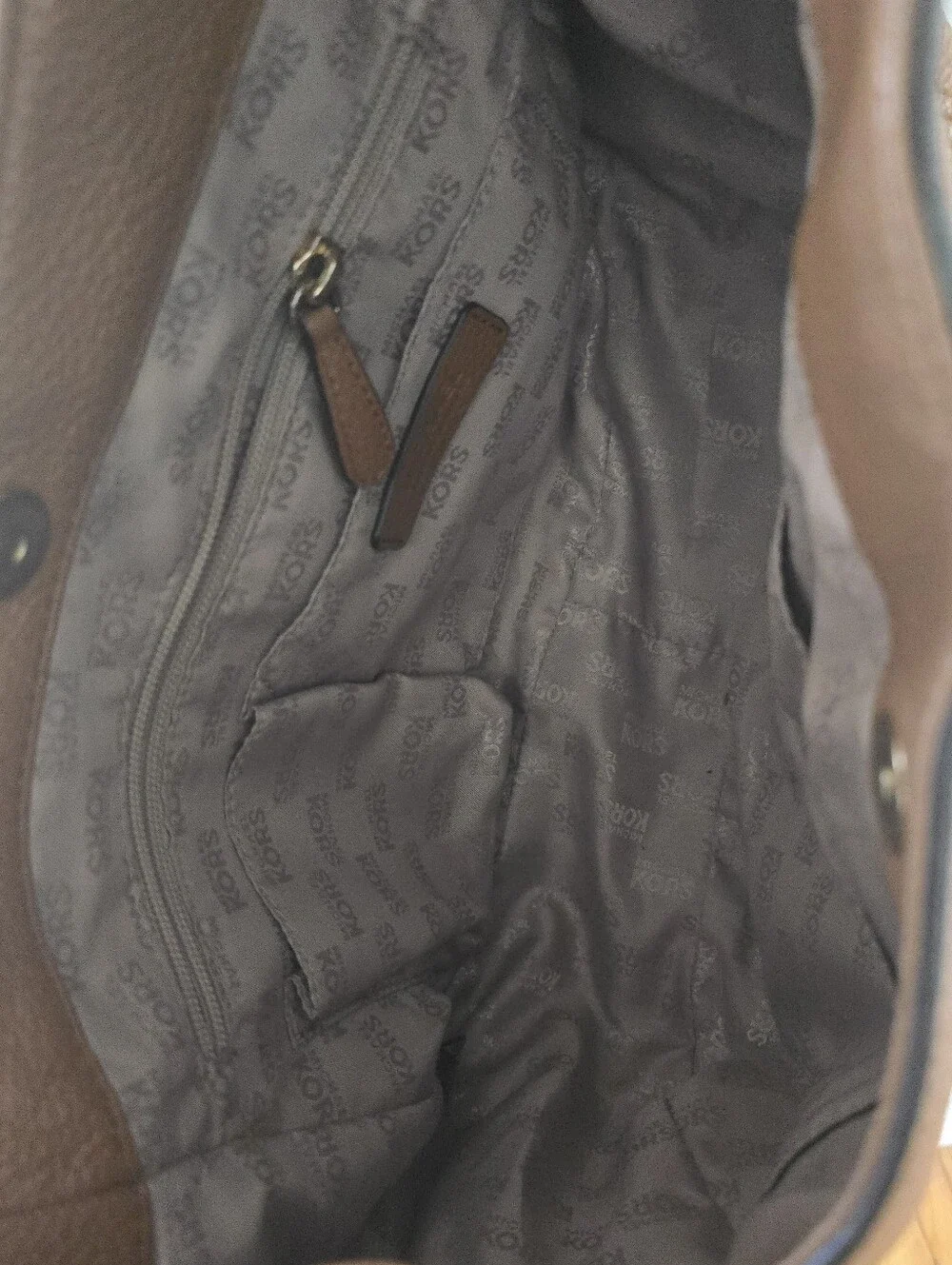 Michael Kors Tan Pebbled Leather Hobo with Gold Logo Charm